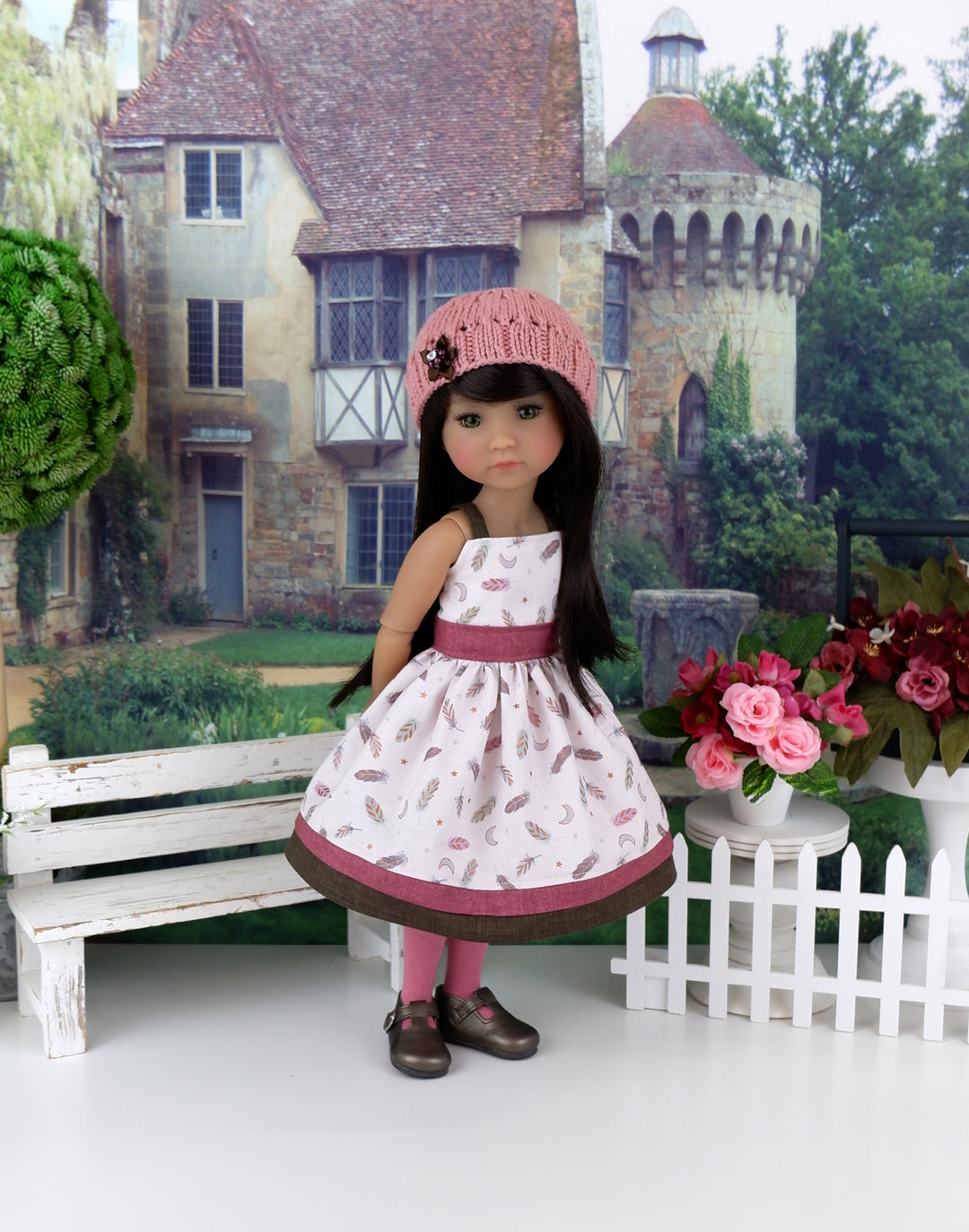 Celestial Feathers - dress and sweater set with shoes for Ruby Red Fashion Friends doll