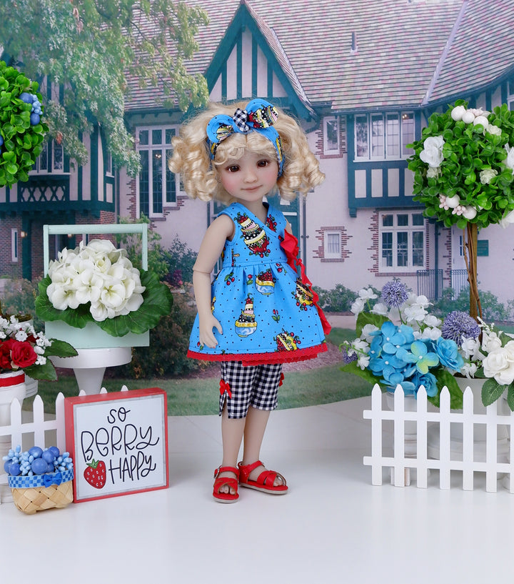 Cherries Galore - top & capris with sandals for Ruby Red Fashion Friends doll