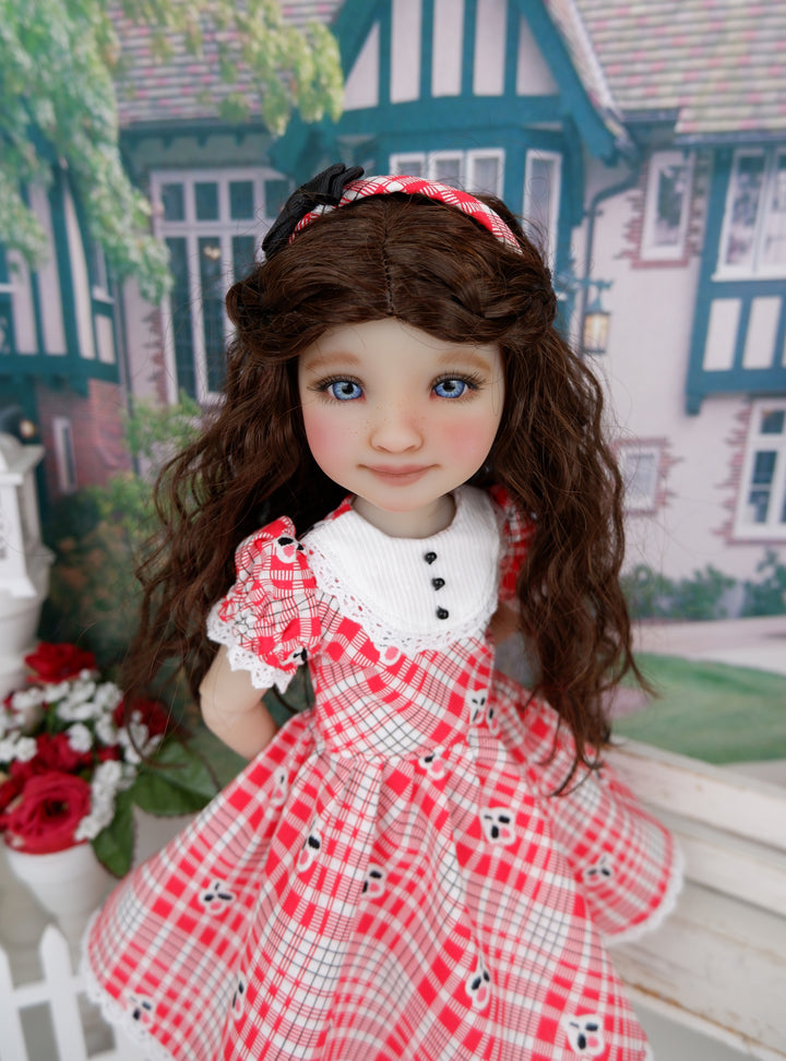 Cherry Plaid - dress with shoes for Ruby Red Fashion Friends doll