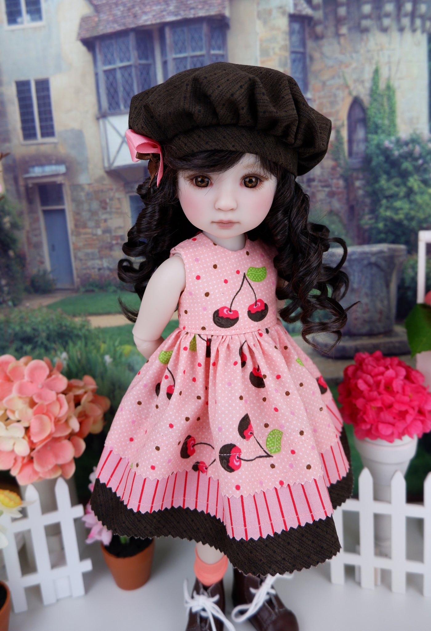 Chocolate Covered Cherry - dress with boots for Ruby Red Fashion Friends doll