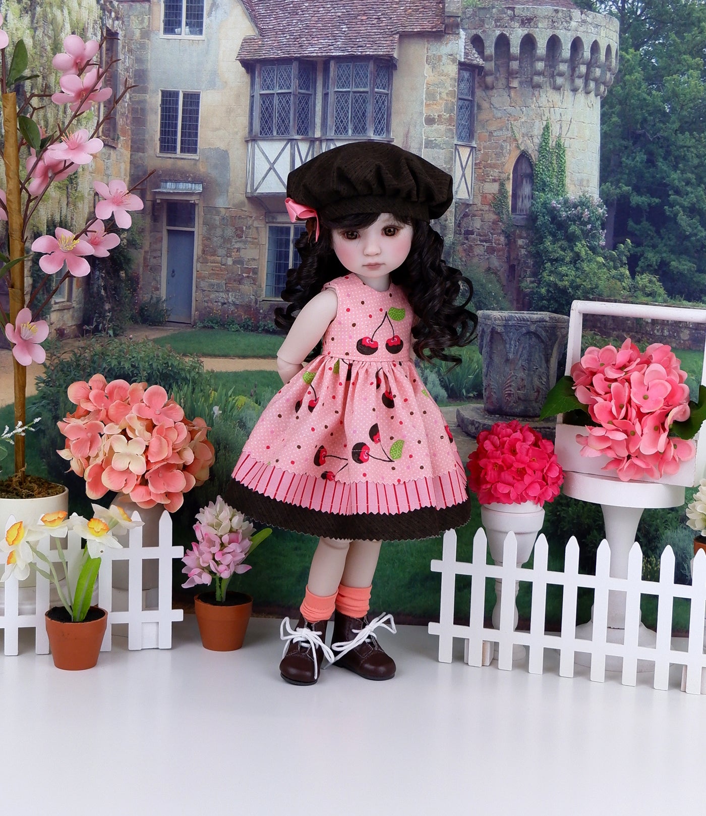 Chocolate Covered Cherry - dress with boots for Ruby Red Fashion Friends doll