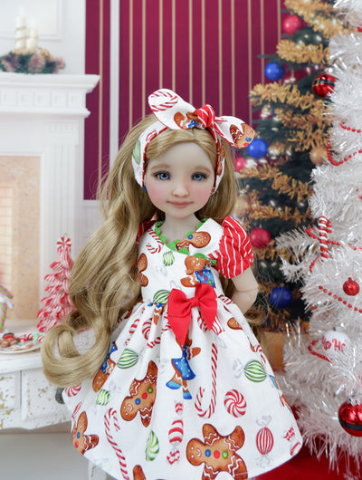 Christmas Bakery - dress with shoes for Ruby Red Fashion Friends doll