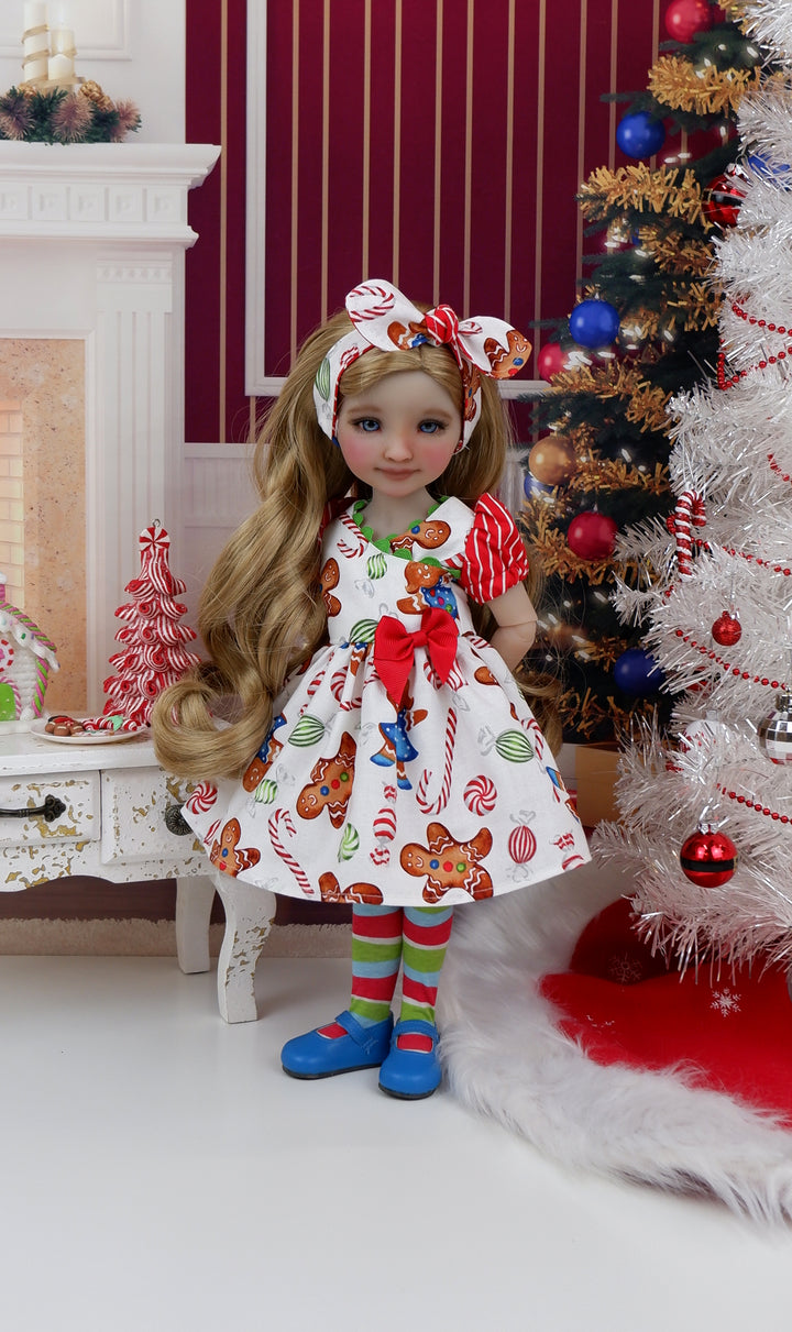 Christmas Bakery - dress with shoes for Ruby Red Fashion Friends doll