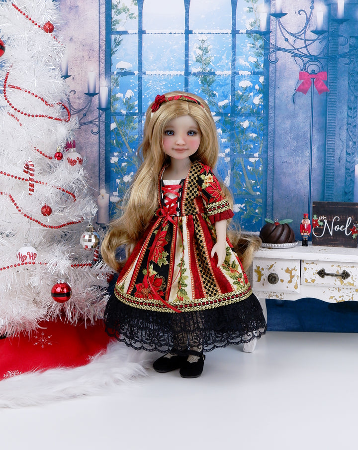 Christmas Belle - dirndl dress ensemble with shoes for Ruby Red Fashion Friends doll