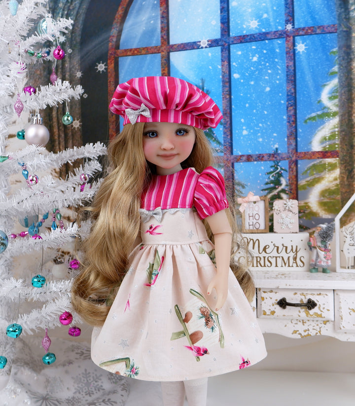Christmas Birdhouse - dress with shoes for Ruby Red Fashion Friends doll