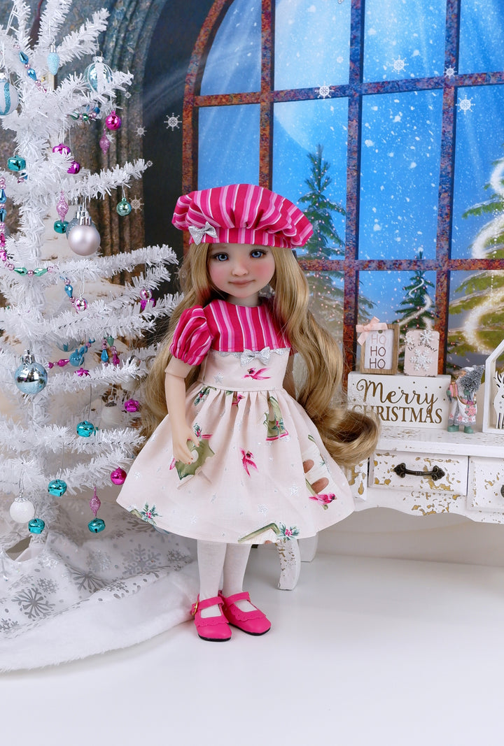 Christmas Birdhouse - dress with shoes for Ruby Red Fashion Friends doll