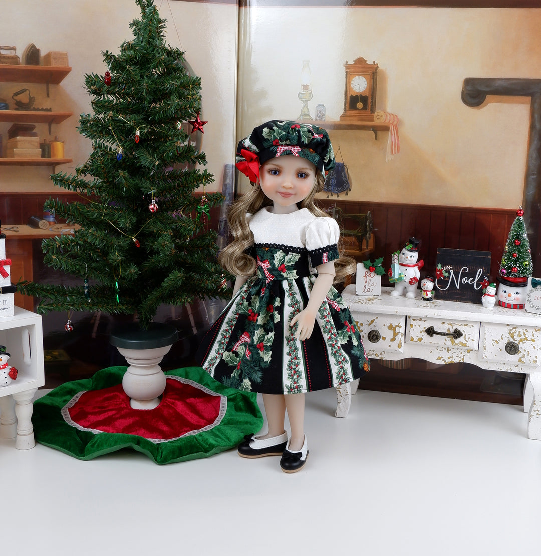Christmas Bough - dress with shoes for Ruby Red Fashion Friends doll