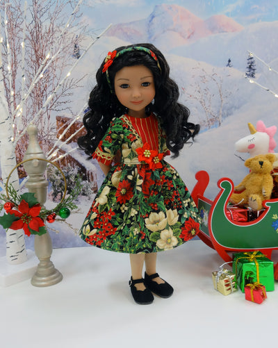 Christmas Flowers - dress with shoes for Ruby Red Fashion Friends doll
