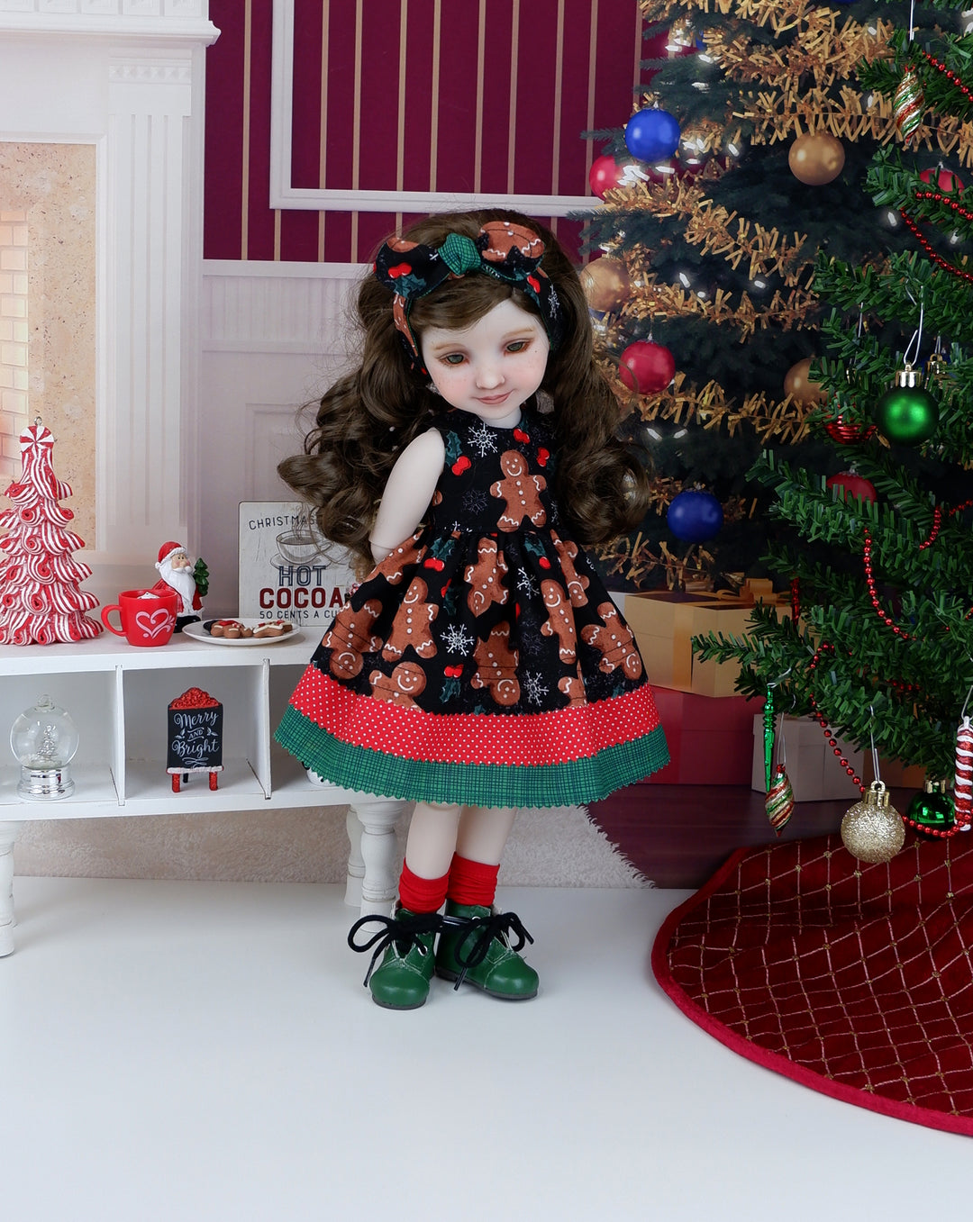 Christmas Gingerbread - dress with boots for Ruby Red Fashion Friends Cottontail Doll Designs Christmas Gingerbread - dress with boots for Ruby Red Fashion Friends Cottontail Doll Designs