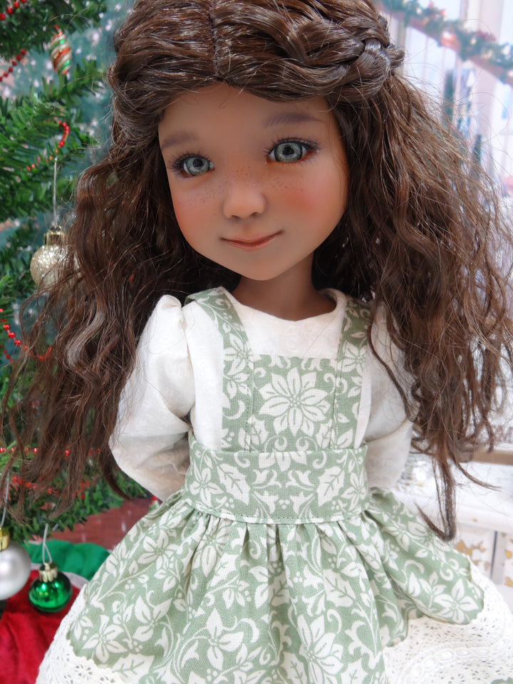 Christmas Greenery - dress & apron for Ruby Red Fashion Friends doll