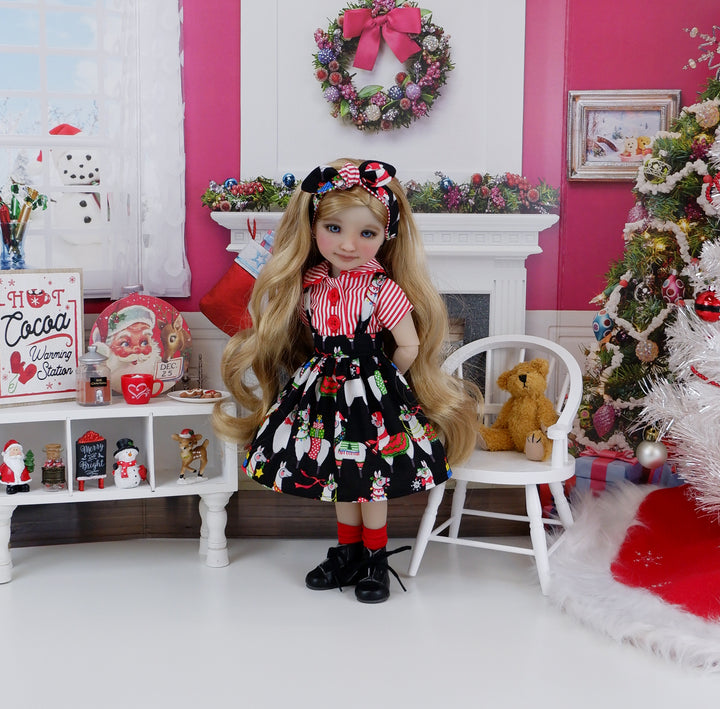Christmas Llamas - blouse & jumper with boots for Ruby Red Fashion Friends doll