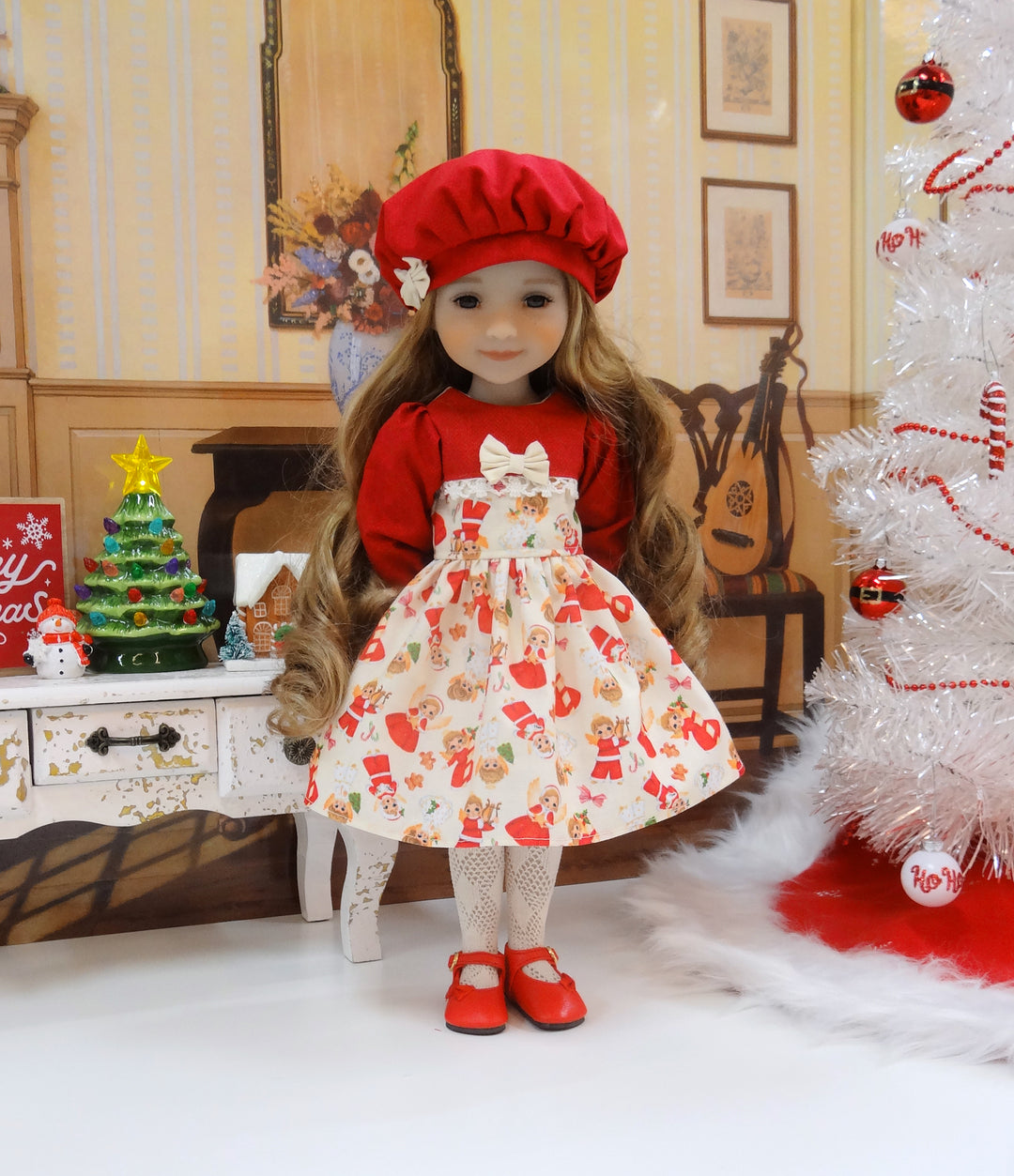 Christmas Pageant - dress ensemble with shoes for Ruby Red Fashion Fri Cottontail Doll Designs Christmas Pageant - dress ensemble with shoes for Ruby Red Fashion Fri Cottontail Doll Designs