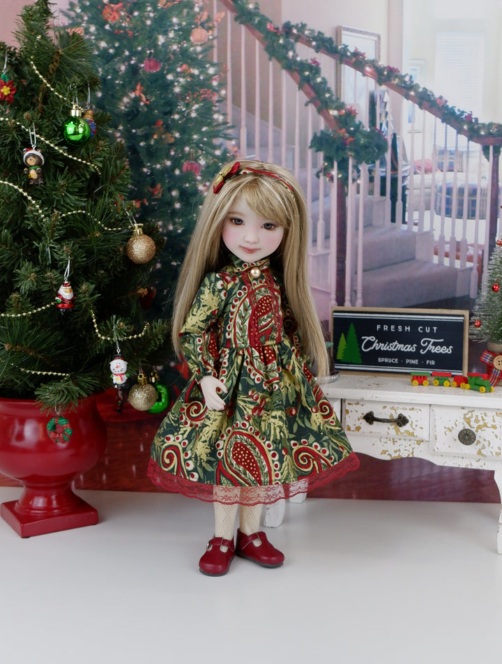 Christmas Paisley - dress with shoes for Ruby Red Fashion Friends doll