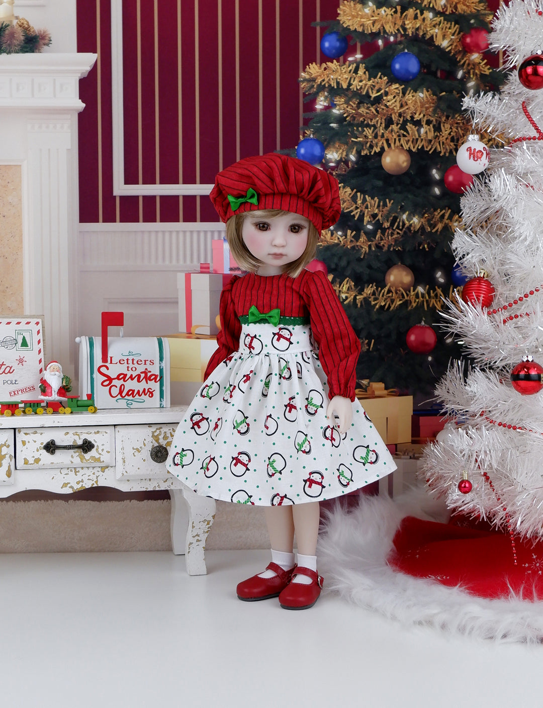 Christmas Penguins - dress and shoes for Ruby Red Fashion Friends doll