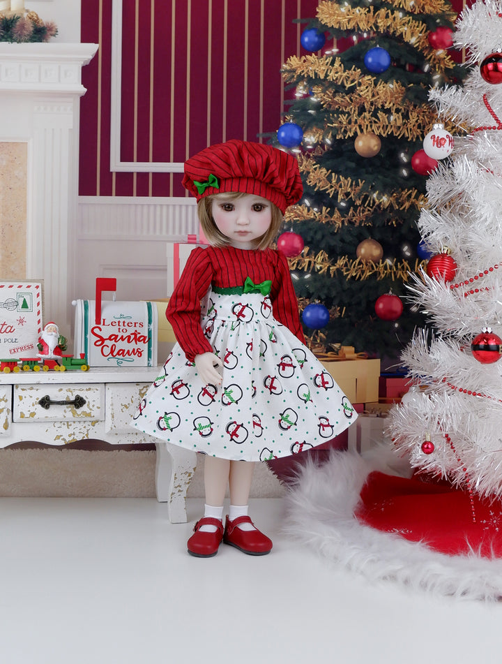 Christmas Penguins - dress and shoes for Ruby Red Fashion Friends doll