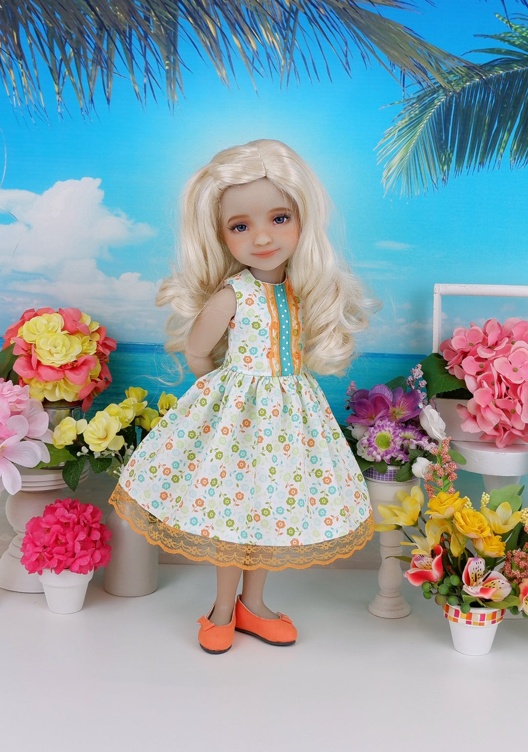 Citrus Blooms - dress with shoes for Ruby Red Fashion Friends doll