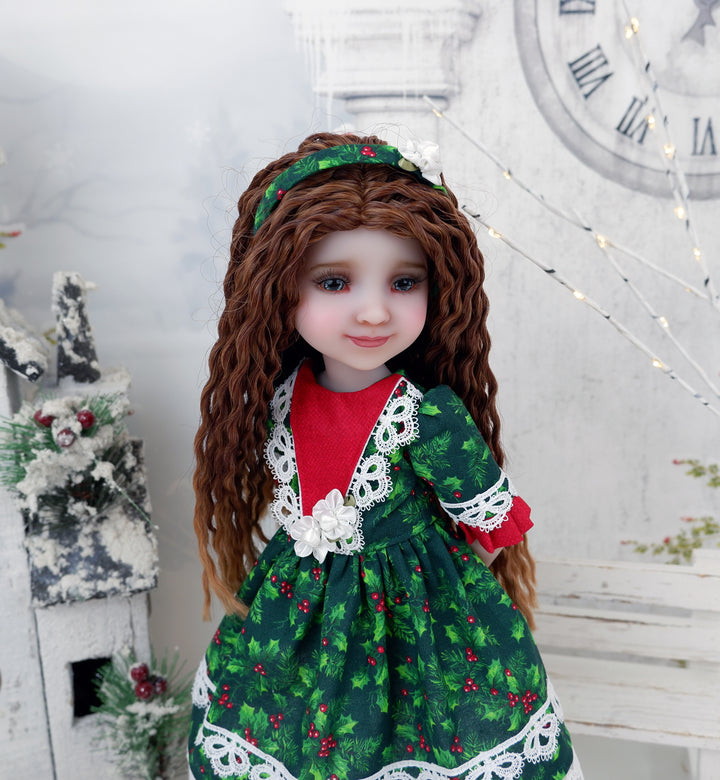 Colonial Christmas - dress with shoes for Ruby Red Fashion Friends doll