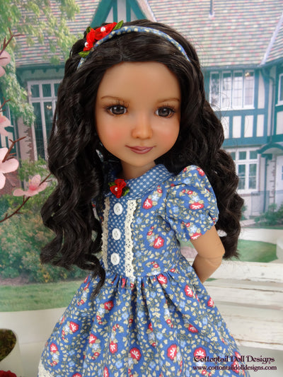 Colonial Paisley - dress ensemble with shoes for Ruby Red Fashion Friends doll