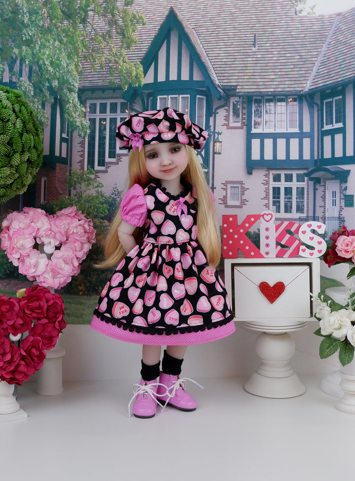 Conversation Hearts - dress with shoes for Ruby Red Fashion Friends doll