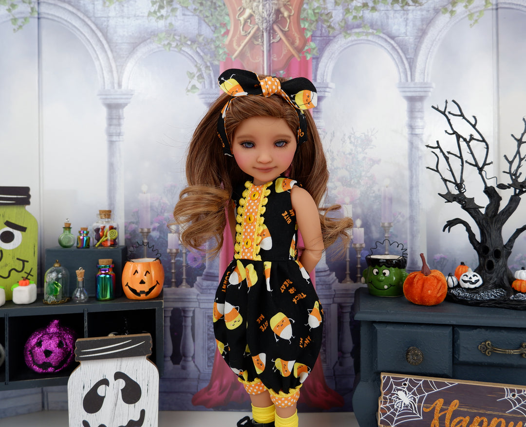 Corny Halloween - romper with boots for Ruby Red Fashion Friends doll