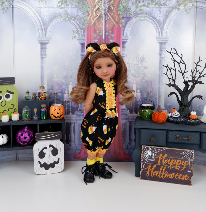 Corny Halloween - romper with boots for Ruby Red Fashion Friends doll