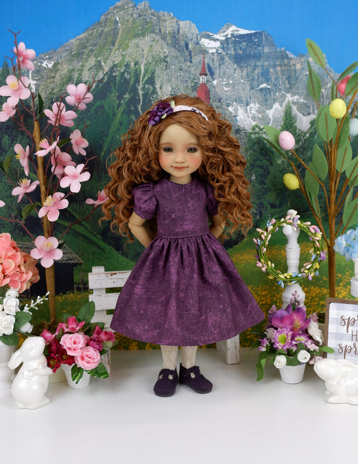 Country Rabbit - dress & pinafore with shoes for Ruby Red Fashion Friends doll