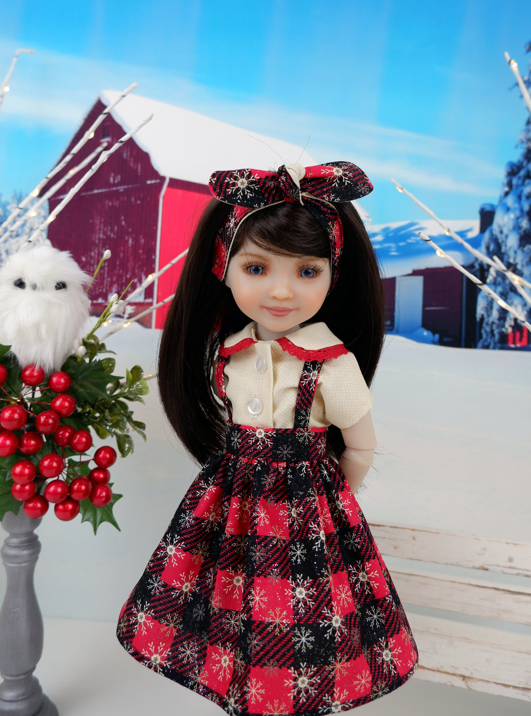 Country Snowflakes - blouse & jumper with boots for Ruby Red Fashion Friends doll