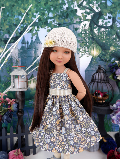 Countryside Wildflowers - dress and sweater set with shoes for Ruby Red Fashion Friends doll