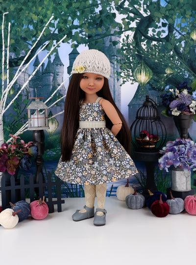 Countryside Wildflowers - dress and sweater set with shoes for Ruby Red Fashion Friends doll