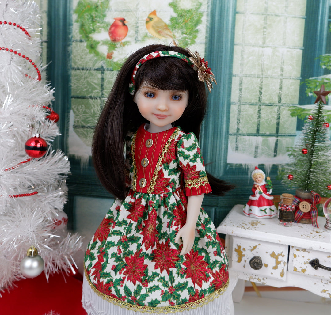 Crimson Poinsettia - dress with shoes for Ruby Red Fashion Friends doll