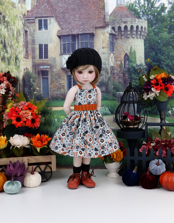 Crisp Foliage - dress and sweater set with boots for Ruby Red Fashion Friends doll