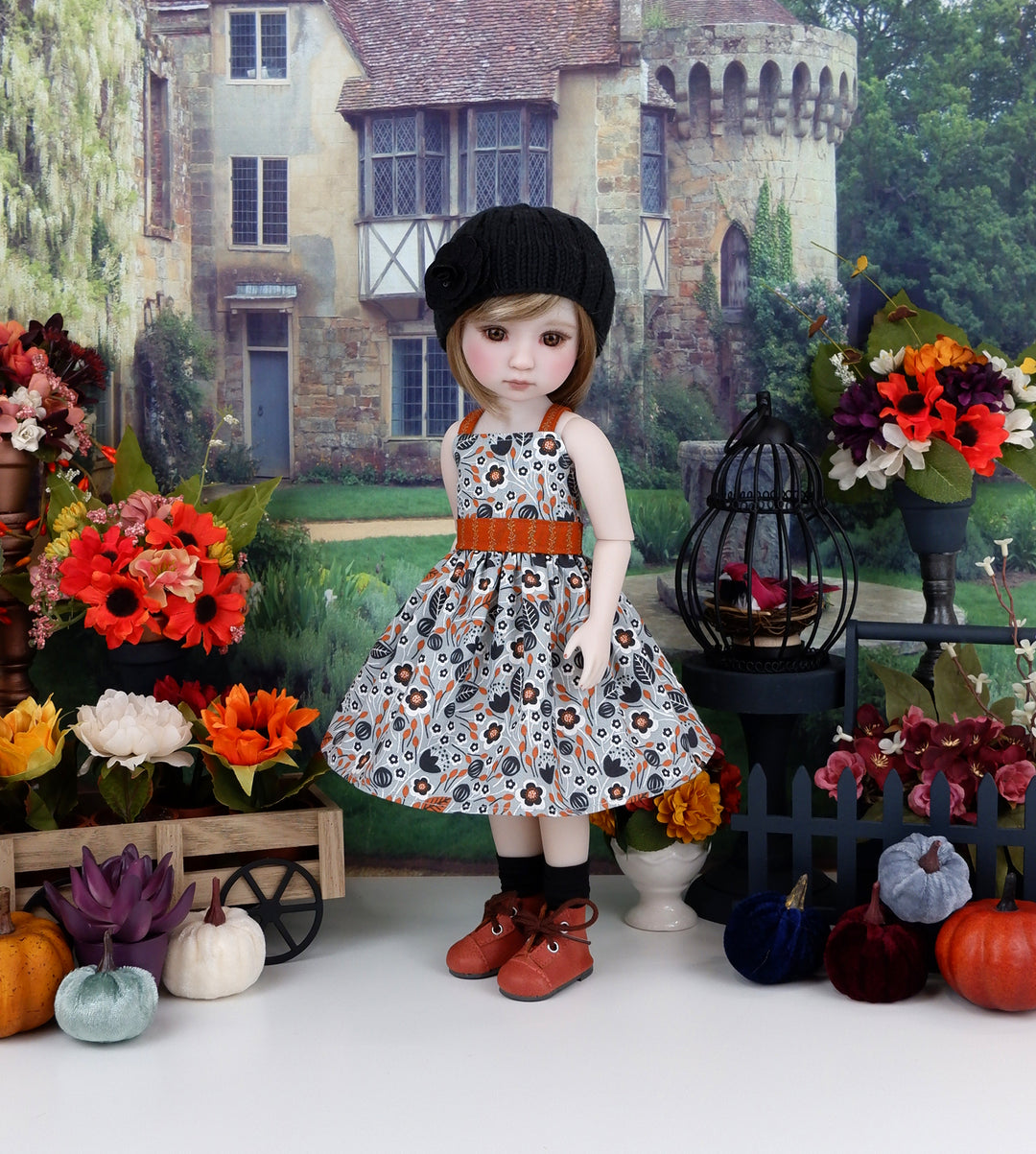 Crisp Foliage - dress and sweater set with boots for Ruby Red Fashion Friends doll