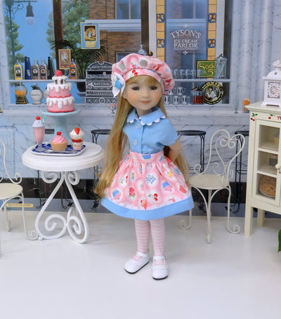 Cupcake Tea Party - blouse & skirt for Ruby Red Fashion Friends doll