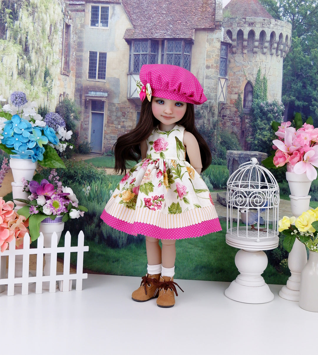Damask Roses - dress with boots for Ruby Red Fashion Friends doll