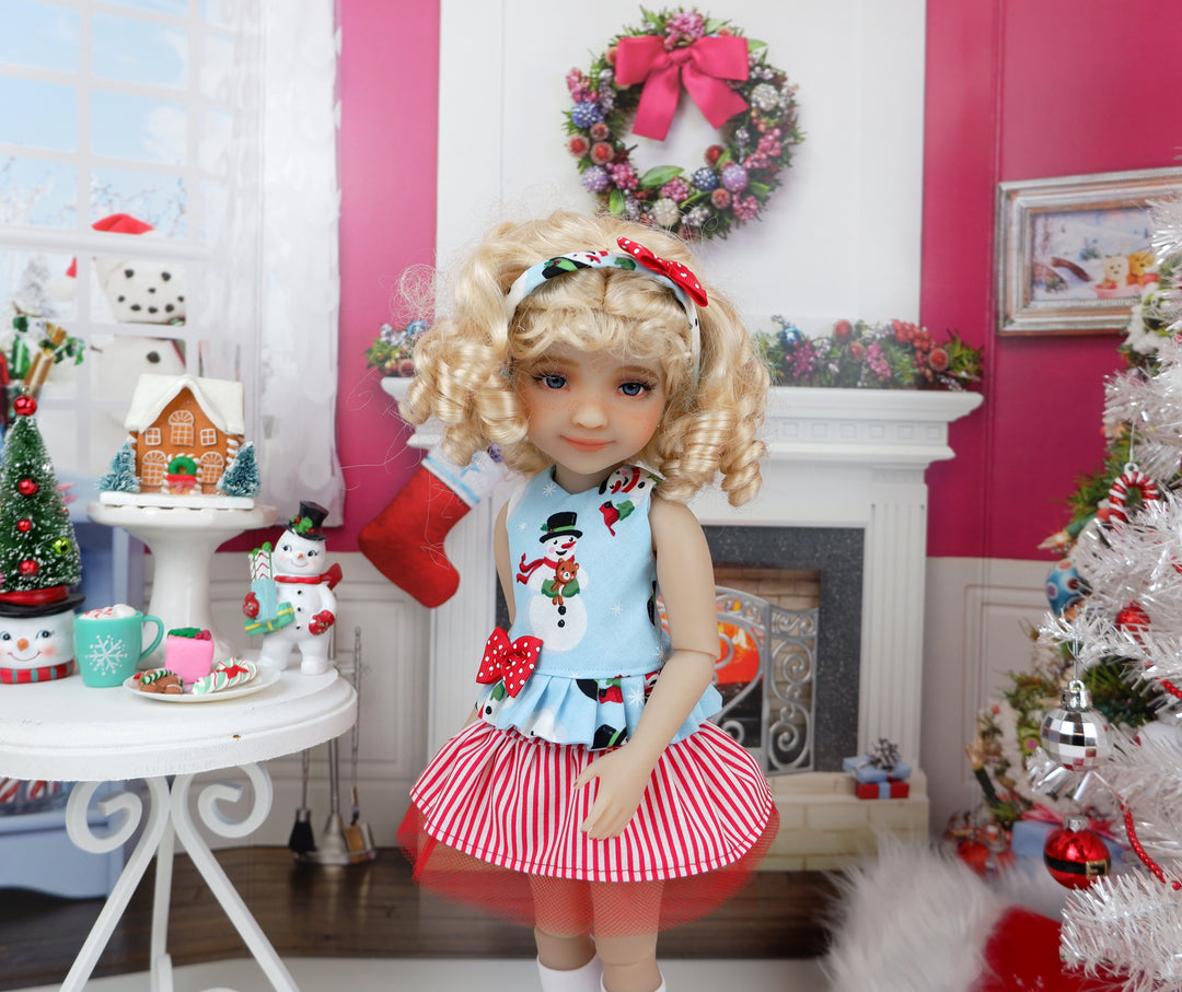 December Snowman - top & skirt with shoes for Ruby Red Fashion Friends doll