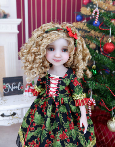 Deck the Halls - dirndl dress ensemble with shoes for Ruby Red Fashion Friends doll