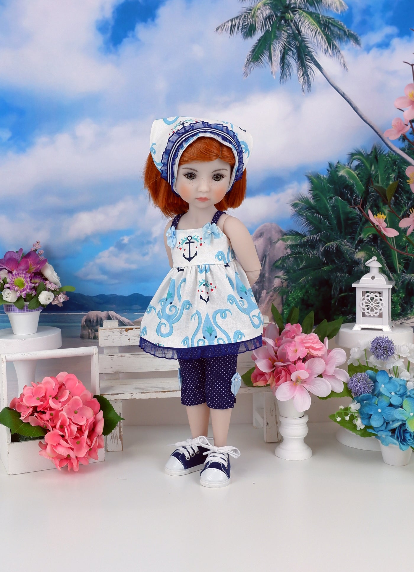 Deep Blue Sea - top & capris with shoes for Ruby Red Fashion Friends doll