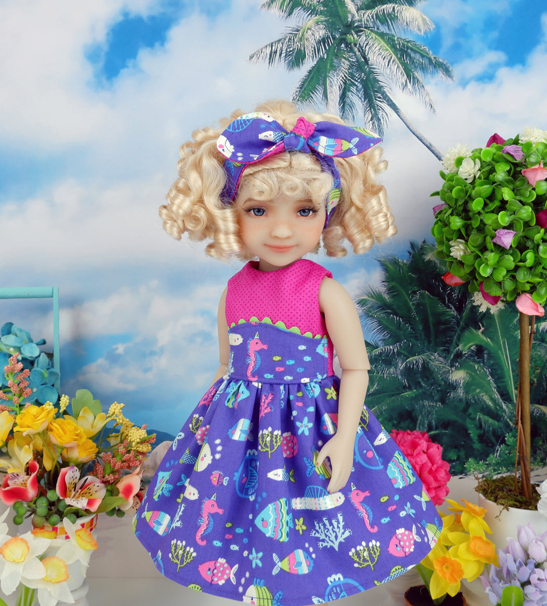 Deep Sea Fishing - dress and shoes for Ruby Red Fashion Friends doll