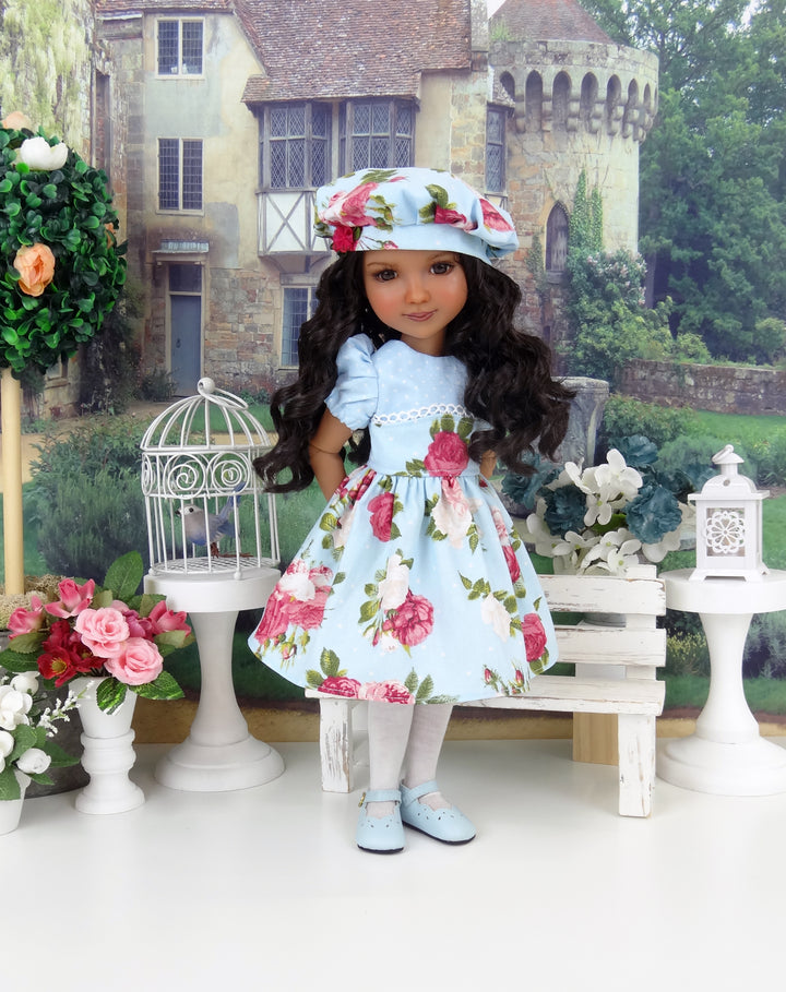 Delicate Roses - dress and shoes for Ruby Red Fashion Friends doll