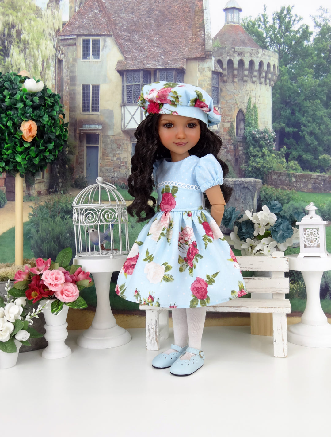 Delicate Roses - dress and shoes for Ruby Red Fashion Friends doll