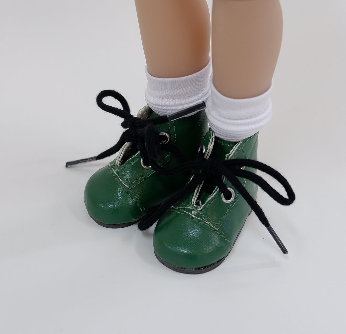 Ankle Lace Up Boots - Dark Green