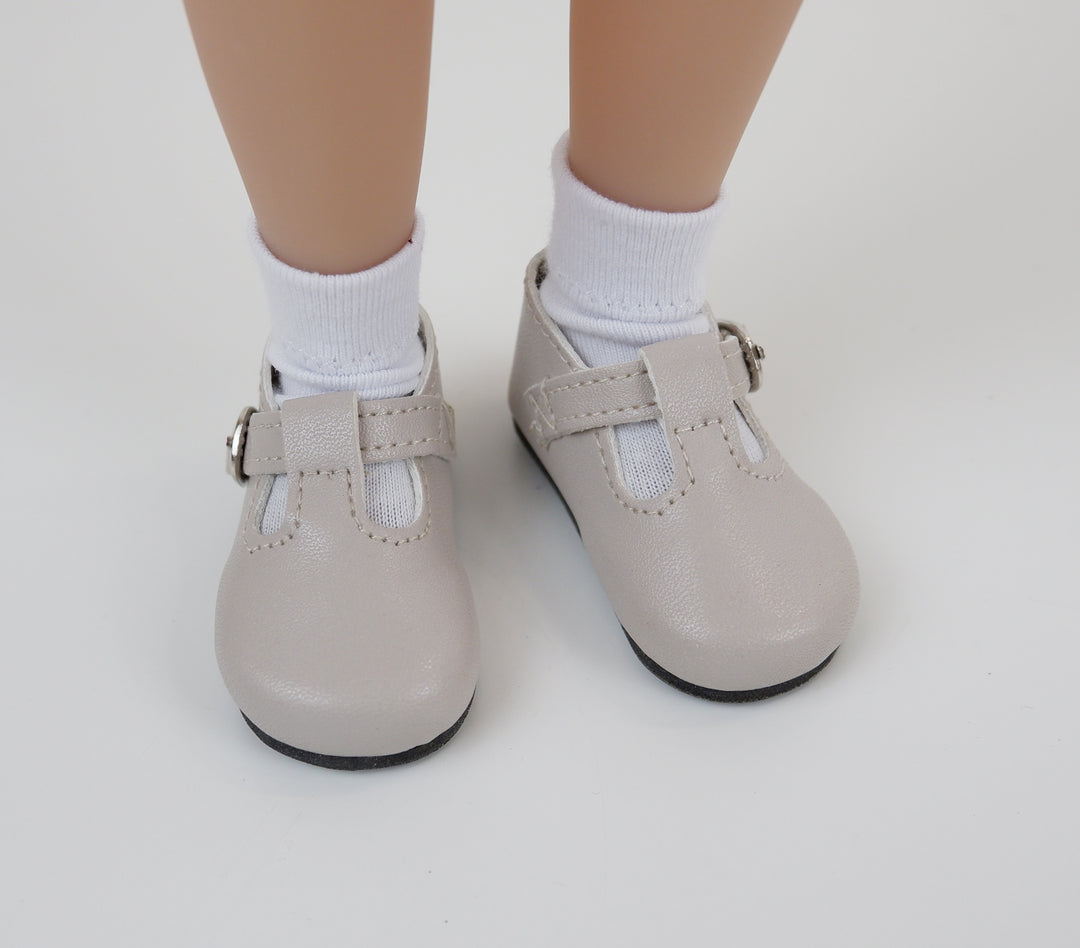 T-Strap Dress Shoes - Dove Grey