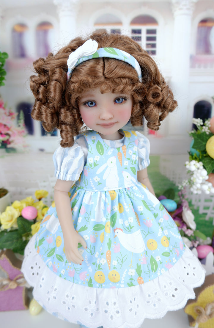 Easter Farm - dress & pinafore with shoes for Ruby Red Fashion Friends doll