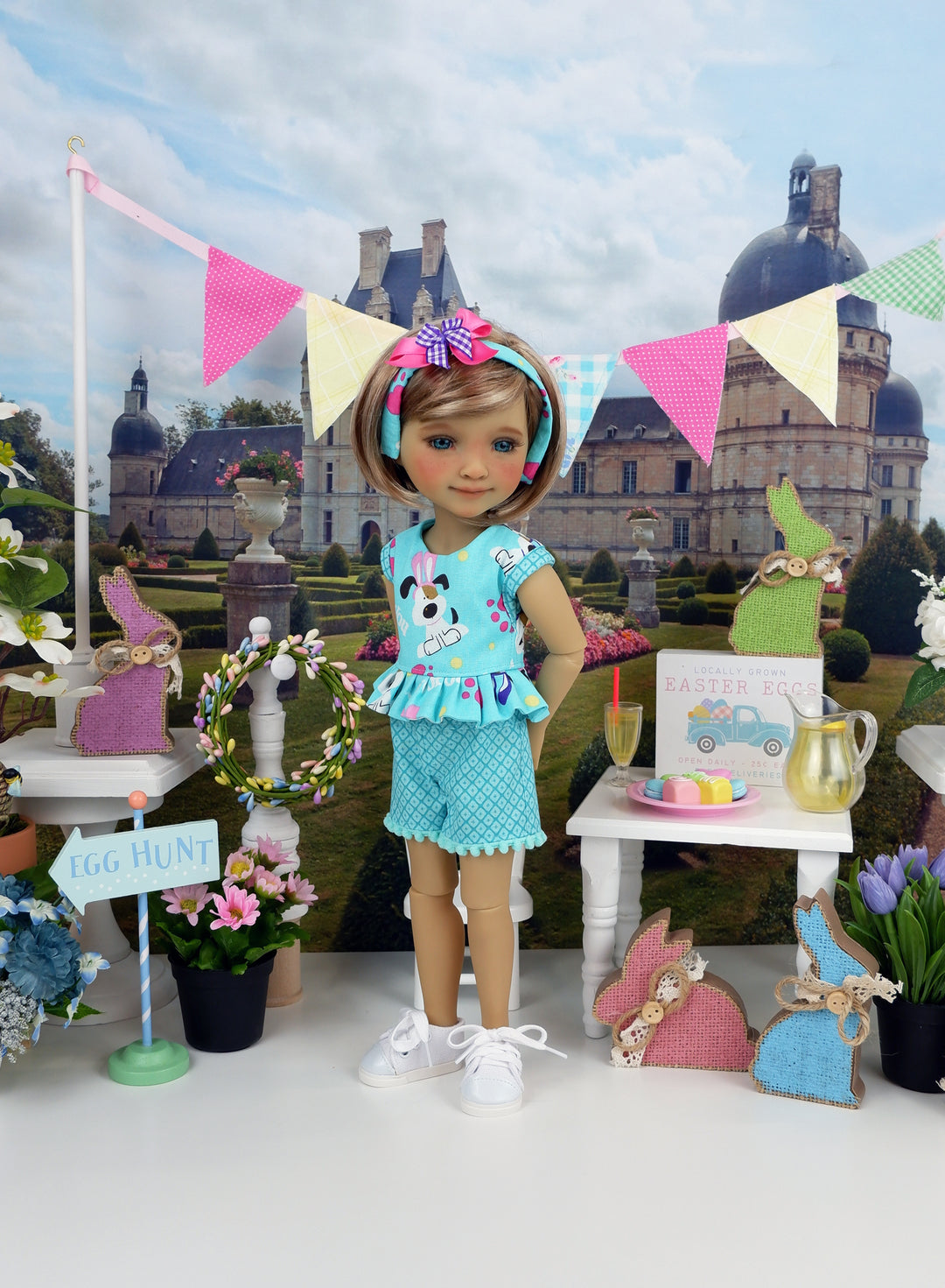 Easter Paws - top & shorts with shoes for Ruby Red Fashion Friends doll