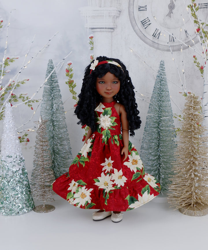 Elegant Poinsettia - dress with shoes for Ruby Red Fashion Friends doll