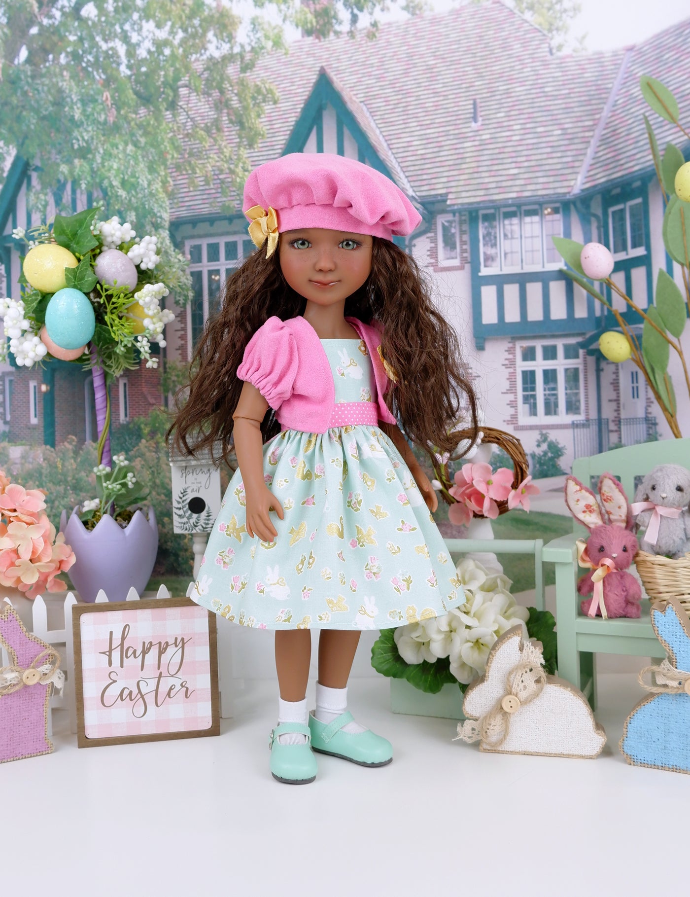 Enchanted Bunny - dress & jacket ensemble with shoes for Ruby Red Fashion Friends doll
