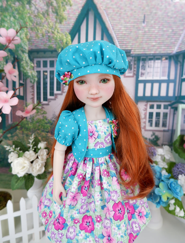 Enchanted Garden - dress & jacket ensemble with shoes for Ruby Red Fashion Friends doll