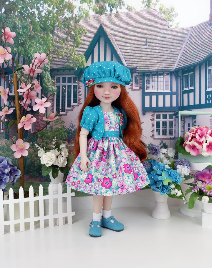 Enchanted Garden - dress & jacket ensemble with shoes for Ruby Red Fashion Friends doll