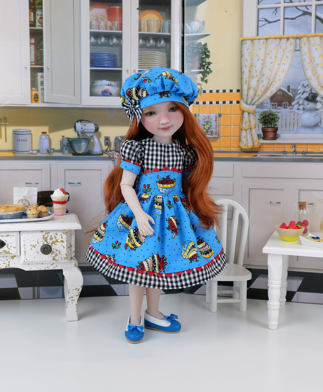 Engelbreit Cherries - dress and shoes for Ruby Red Fashion Friends doll