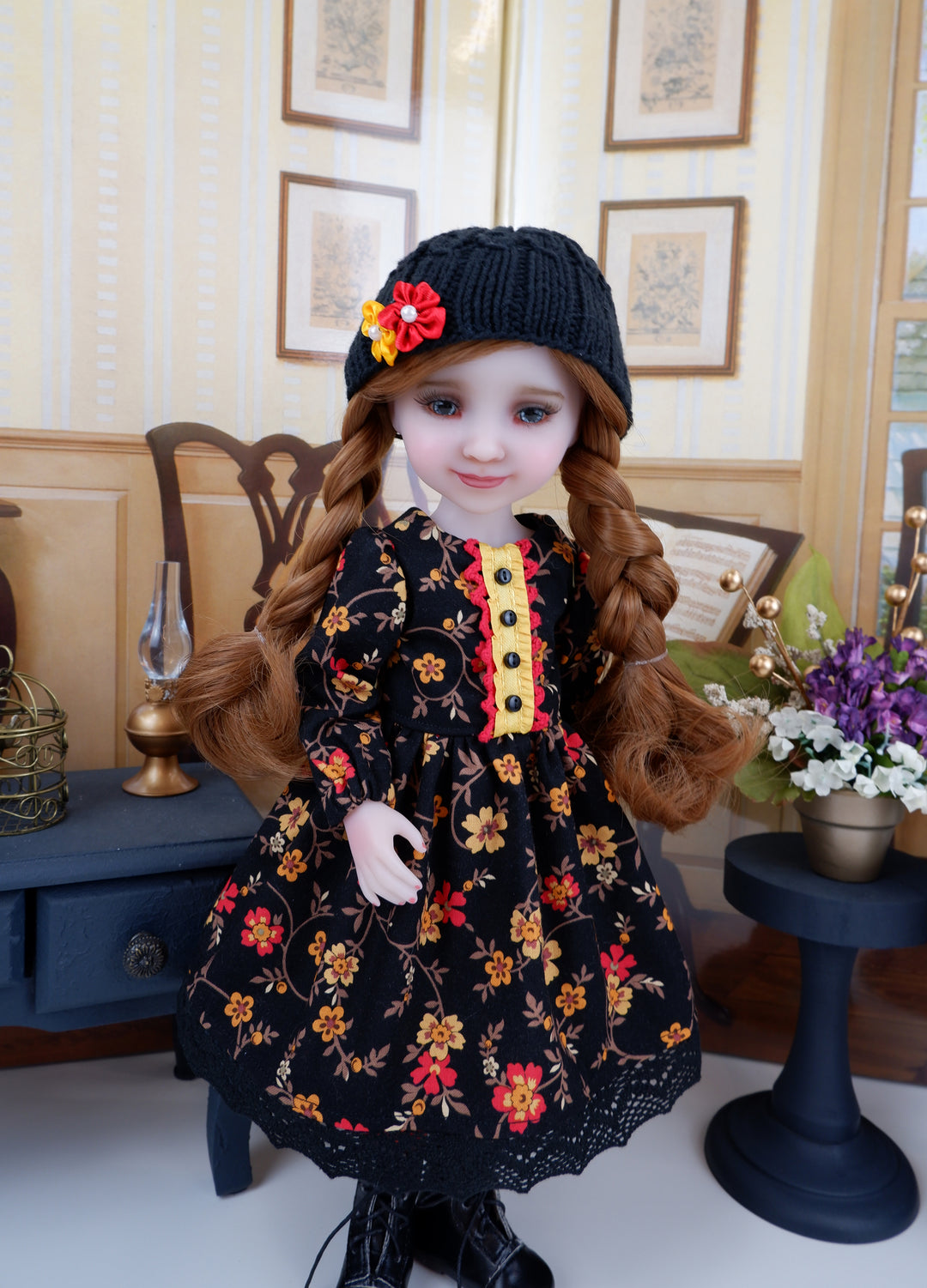 Evening Flowers - dress ensemble with boots for Ruby Red Fashion Friends doll